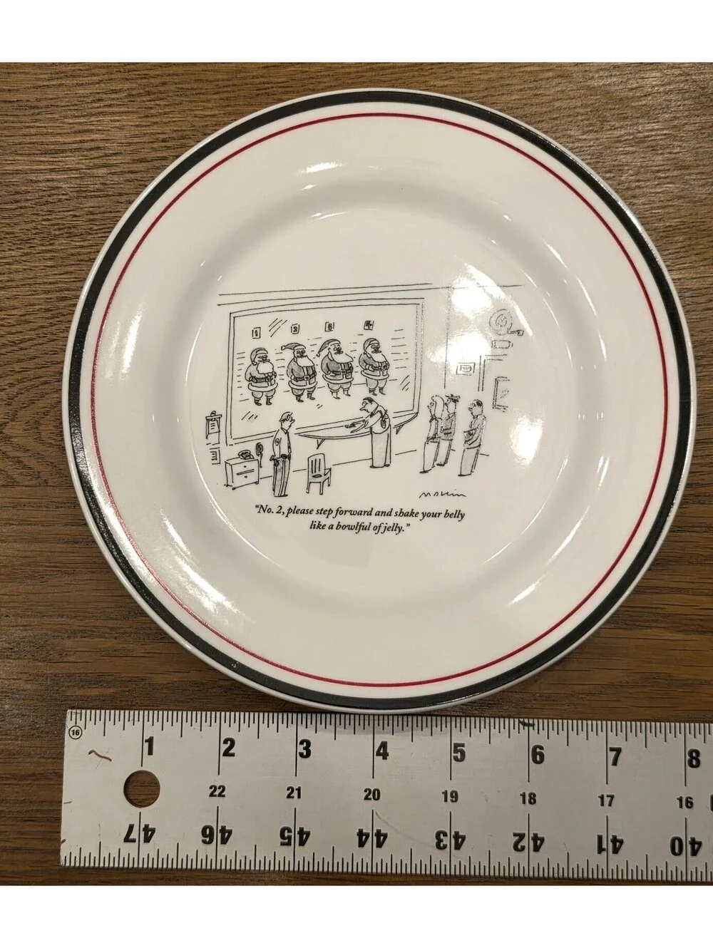 The New Yorker Vintage Christmas Cartoon Plate Restoration Hardware Maslin No 2